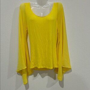 bebe Yellow Long Sleeve Women's Top